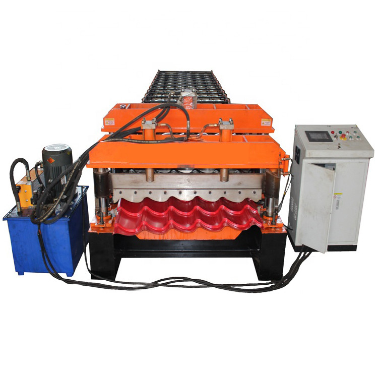 Macchina per la trasformazione di fogli di tetto a rotoli di piastrelle vetrate a lunga durata Larghezza efficace a freddo 1080 mm