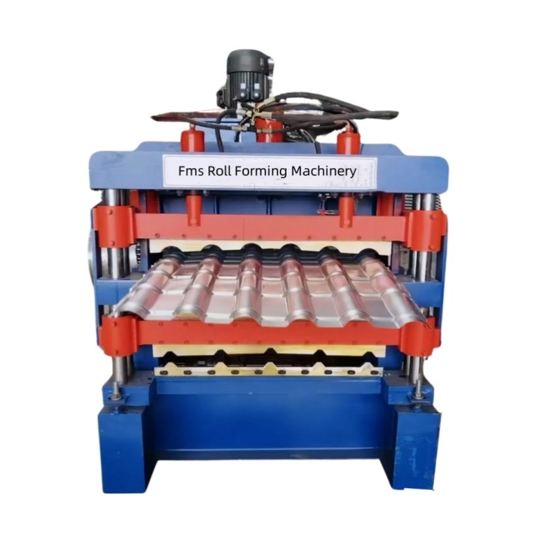 PPGI GI PPGL GL IBR pannello automatico doppio strato metallo copertura rotolo macchina di formazione TR4 TR5 Roof corrugated foglio di acciaio piastrella