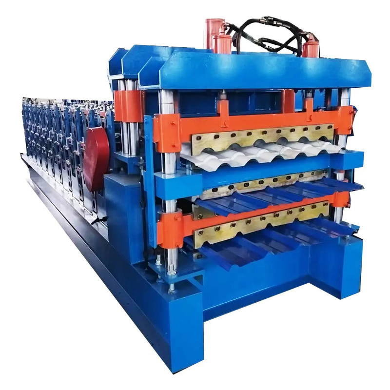 PPGI GI PPGL GL IBR pannello automatico doppio strato metallo copertura rotolo macchina di formazione TR4 TR5 Roof corrugated foglio di acciaio piastrella