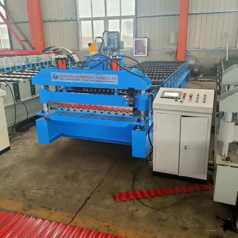 7/8'' Fabricazione di fogli di copertura Produrre pannelli ondulati Roof Roll Forming Machine