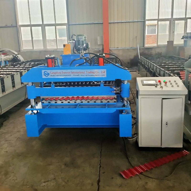 7/8'' Fabricazione di fogli di copertura Produrre pannelli ondulati Roof Roll Forming Machine