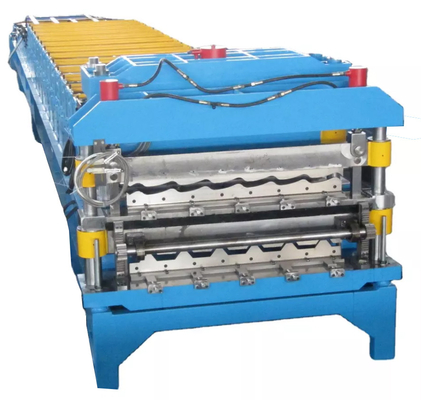 Il rotolo di doppio strato del pannello di parete delle mattonelle di tetto che forma l'acciaio di colore della macchina ha galvanizzato